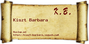 Kiszt Barbara névjegykártya